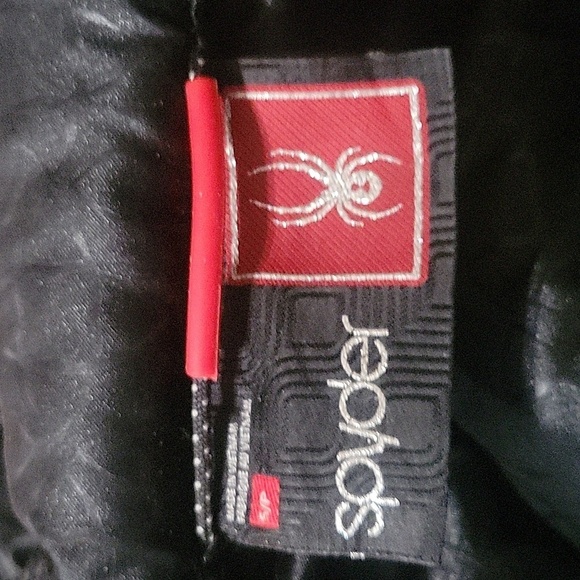 Spyder Puffer Jacket Insulated Quilted Full Zip Winter Coat SP Black down filled - Picture 9 of 10